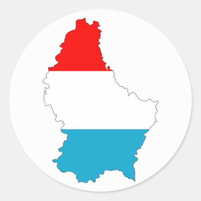 luxembourg country flag map shape silhouette classic round sticker (Front)