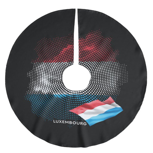 Luxembourg flag brushed polyester tree skirt (Front)