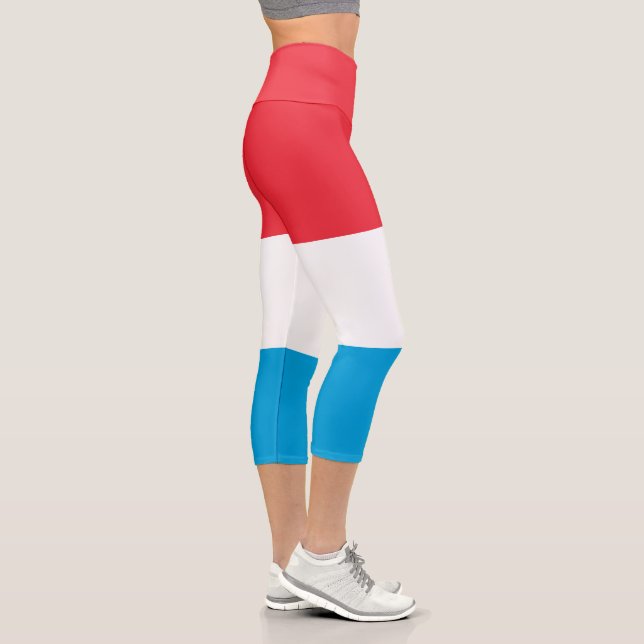 Luxembourg Flag Capri Leggings (Right)
