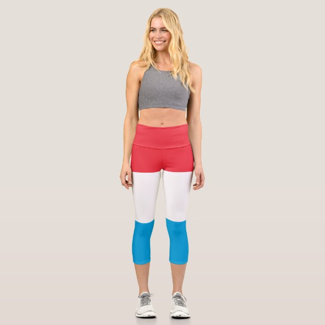 Luxembourg flag capri leggings (Front)