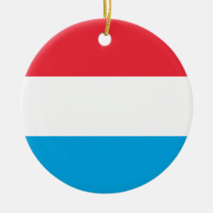 Luxembourg flag ceramic tree decoration