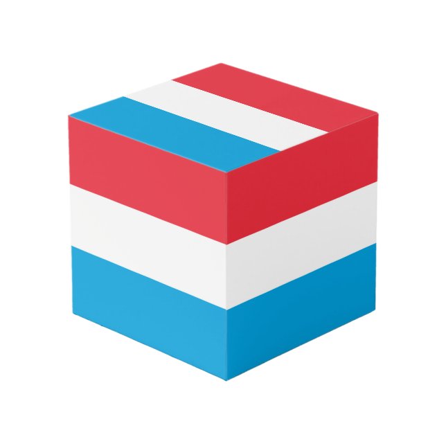 Luxembourg flag cube (Front Angled)