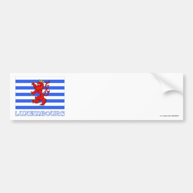 Luxembourg Flag (de facto) with Name Bumper Sticker (Front)