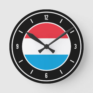 Luxembourg Flag Elegant Round Clock
