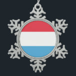 Luxembourg Flag Emblem Snowflake Pewter Christmas Ornament<br><div class="desc">Luxembourg Patriotic Home Gift Design. Luxembourgish Country Sign Souvenir. National Politics Mark Present. Homeland Symbol Presentation.</div>