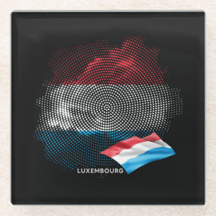Luxembourg flag glass coaster