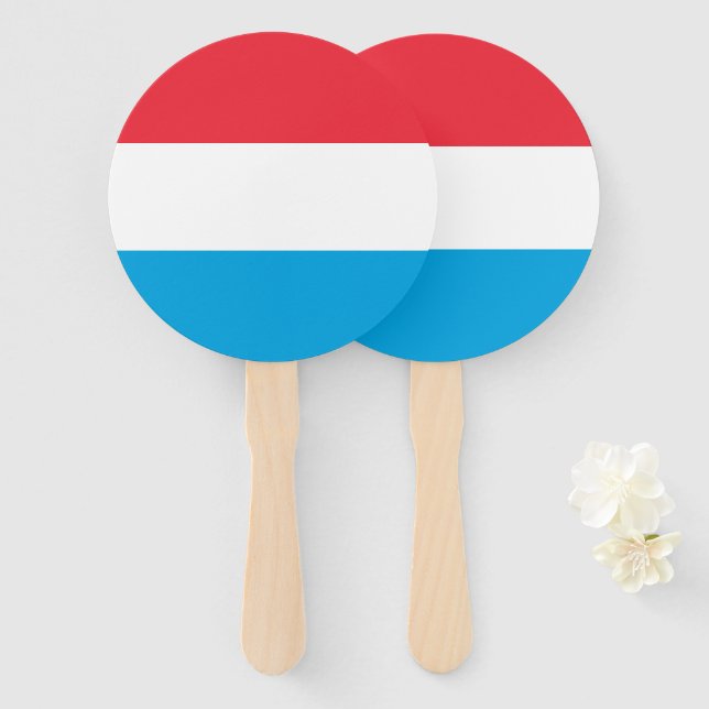 Luxembourg flag hand fan (Front and Back)