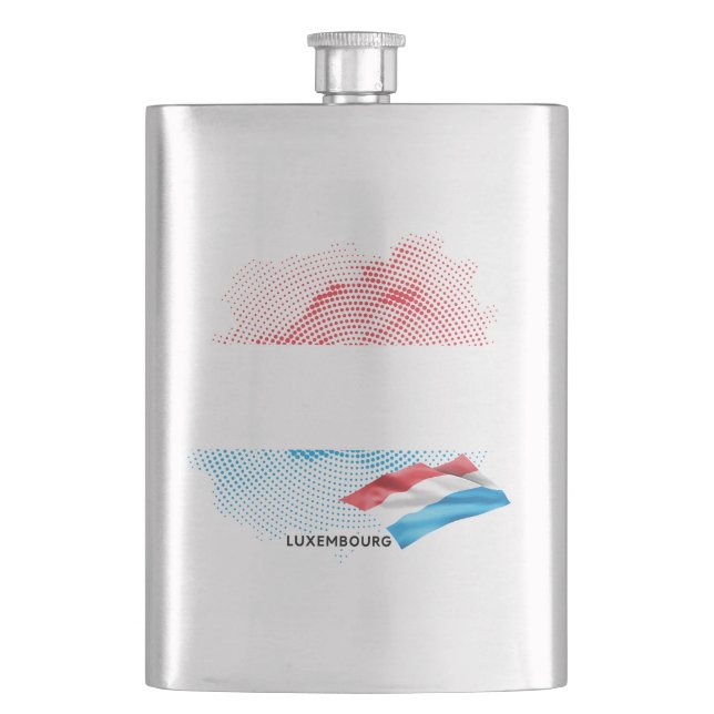 Luxembourg flag hip flask (Front)