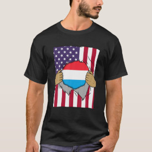 Luxembourg Flag Inside Me Home Luxembourger Americ T-Shirt