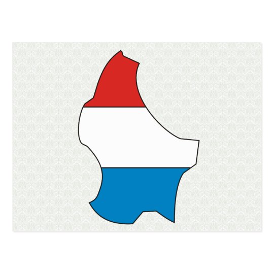 Luxembourg Flag Map full size Postcard