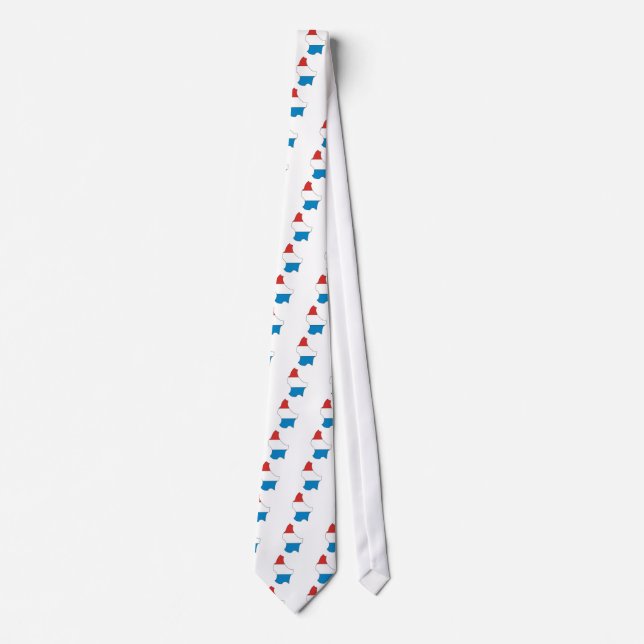 Luxembourg Flag Map full size Tie (Front)