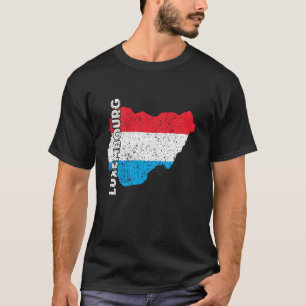 Luxembourg Flag Map Vintage Letzebuerg Luxembourgi T-Shirt