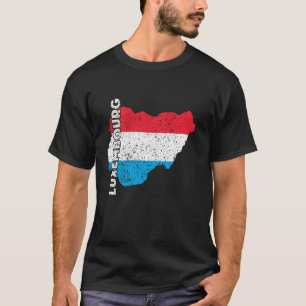 Luxembourg Flag Map Vintage Letzebuerg Luxembourgi T-Shirt