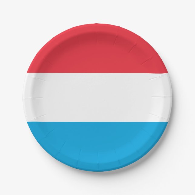 Luxembourg Flag Paper Plate (Front)