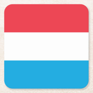 Luxembourg Flag Square Paper Coaster