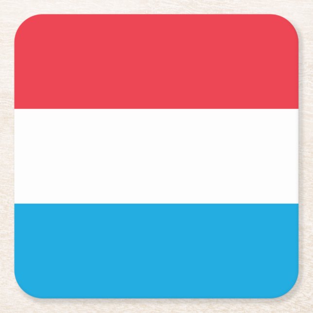 Luxembourg Flag Square Paper Coaster (Front)