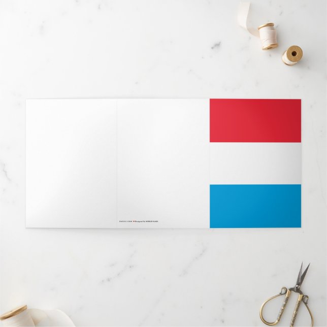 Luxembourg flag Tri-Fold card (Outside)