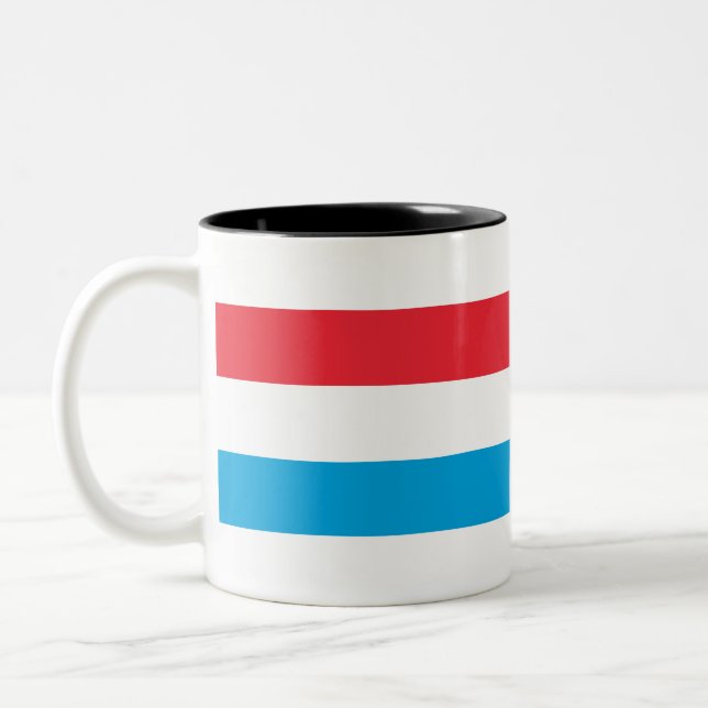 Luxembourg Flag Two-Tone Coffee Mug (Left)
