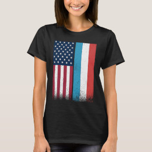 Luxembourg Flag USA And Luxembourg Flags Proud T-Shirt
