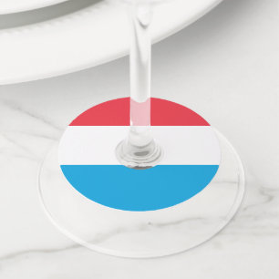Luxembourg flag wine glass tag