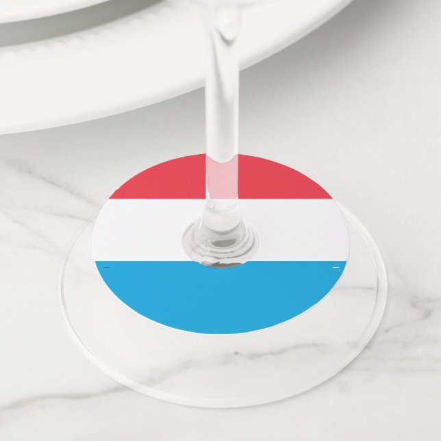 Luxembourg flag wine glass tag (Close Up)
