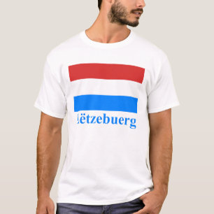 Luxembourg Flag with Name in Luxembourgian T-Shirt