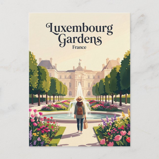 Luxembourg Gardens France Postcard (Front)