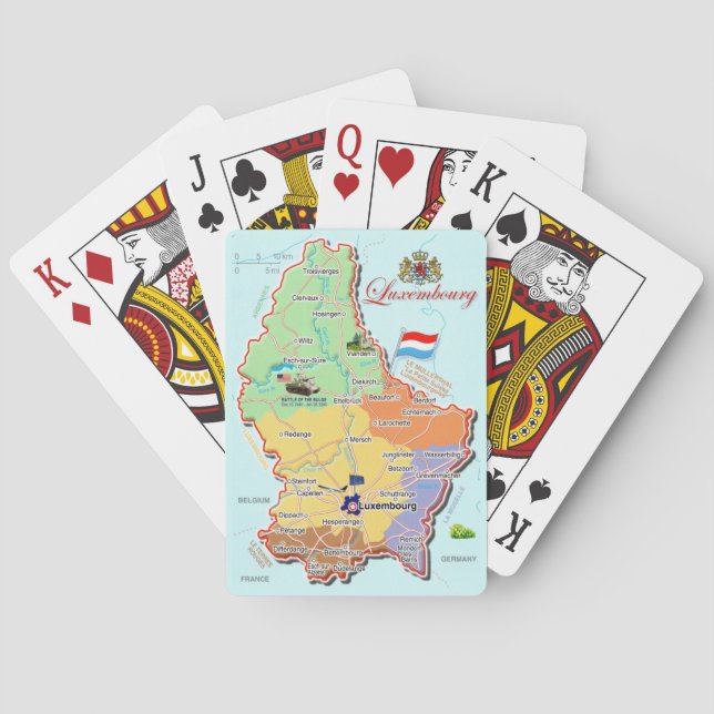 Luxembourg Germany Map Playing Cards (Back)