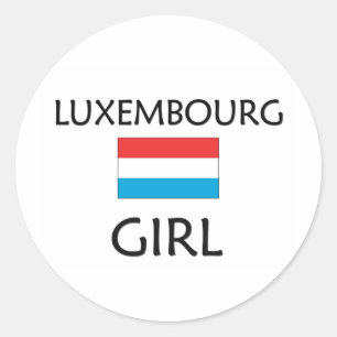 LUXEMBOURG GIRL CLASSIC ROUND STICKER