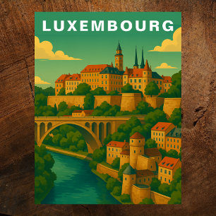 Luxembourg Historic Viaduct European Travel Postcard