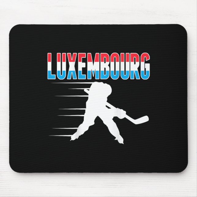 Luxembourg Ice Hockey Fans Jersey Luxembourgish Ho Mouse Mat (Front)