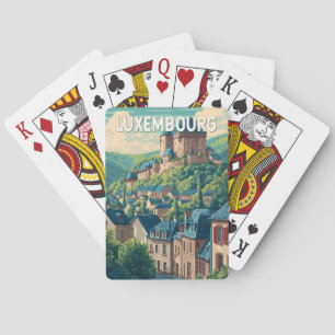 Luxembourg Illustration Travel Art Vintage Playing Cards