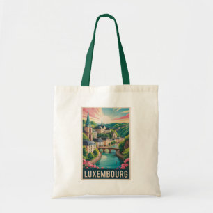 Luxembourg Landscape Illustration Travel Art Retro Tote Bag