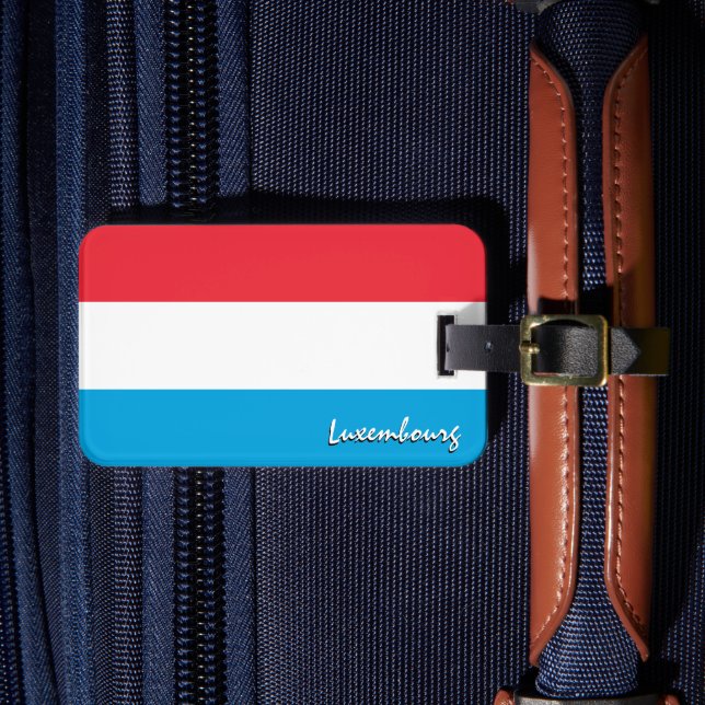 Luxembourg Luggage Tags, patriotic Flag Tag (Front Insitu 4)