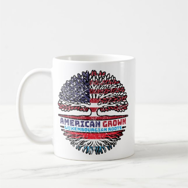 Luxembourg Luxembourgian American USA Tree Roots Coffee Mug (Left)