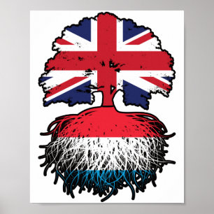 Luxembourg Luxembourgian British UK United Kingdom Poster