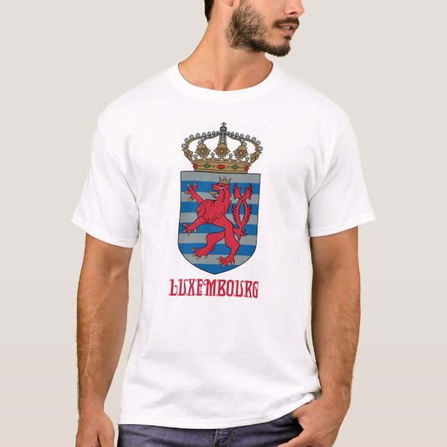 LUXEMBOURG - MAP/LOGO/FLAG/COLORS/CREST T-Shirt (Front)