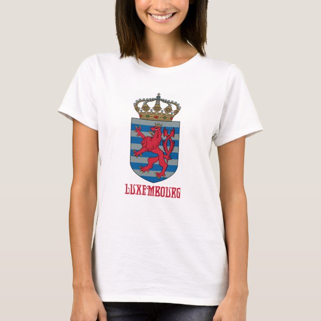 LUXEMBOURG - MAP/LOGO/FLAG/COLORS/CREST T-Shirt (Front)
