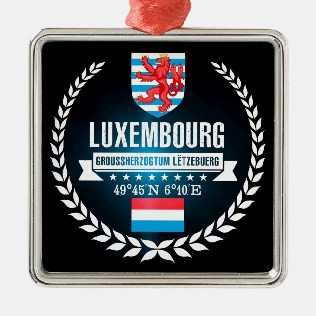 Luxembourg Metal Tree Decoration (Front)