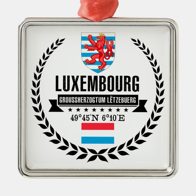 Luxembourg Metal Tree Decoration (Front)