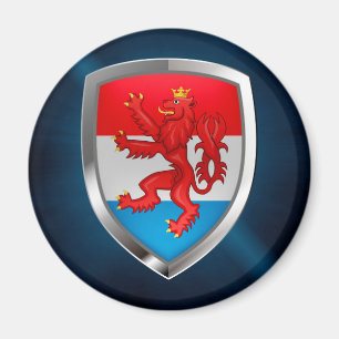 Luxembourg Metallic Emblem Magnet