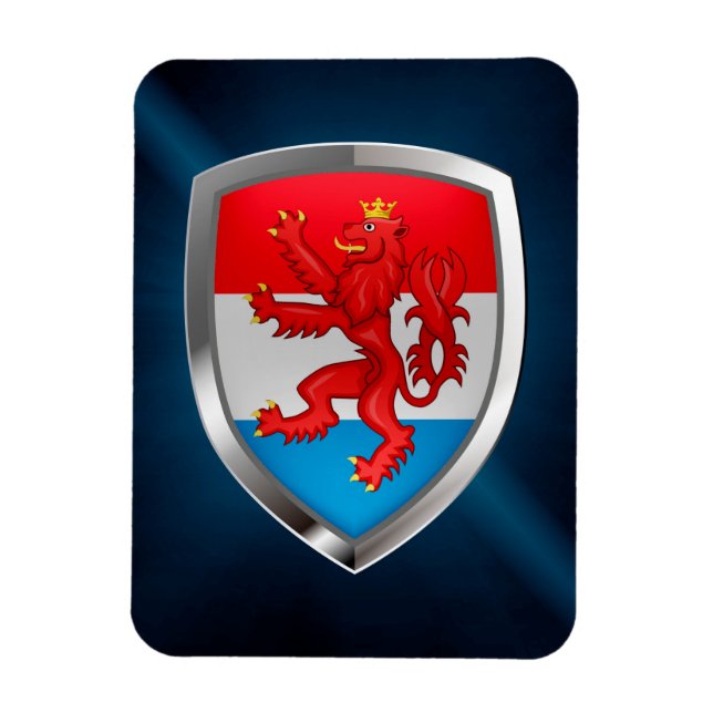 Luxembourg Metallic Emblem Magnet (Vertical)