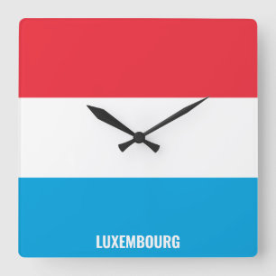 Luxembourg National Flag Patriotic Square Wall Clock