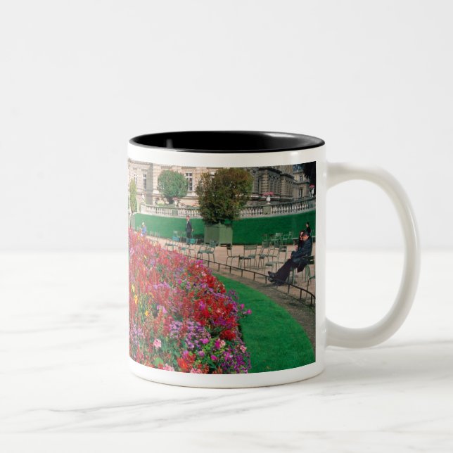 Luxembourg Palace in Paris, France. Two-Tone Coffee Mug (Right)