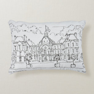 Luxembourg Palace rue de Vaugirard, Paris Decorative Cushion
