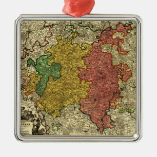 Luxembourg- Panoramic MapLuxembourg Metal Tree Decoration
