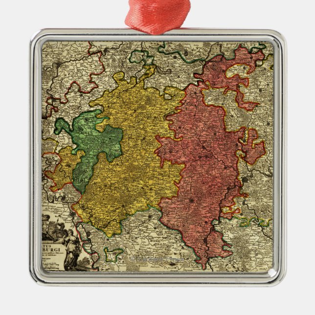 Luxembourg- Panoramic MapLuxembourg Metal Tree Decoration (Front)