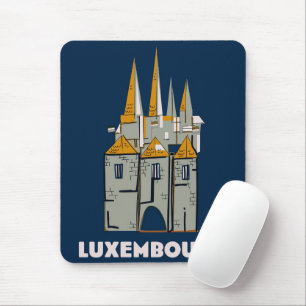 Luxembourg retro style travel poster mouse mat