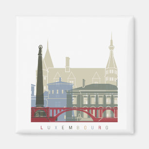 Luxembourg skyline poster magnet