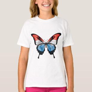 Luxembourg Swallowtail Butterfly Flag T-Shirt